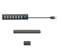Orico USB-A - 7x USB-A 3.0, USB-C 5V/3A 1m - czarny ORICO-PW7U-U3-10-BK-EP-HU - 1343449 - zdjęcie 2